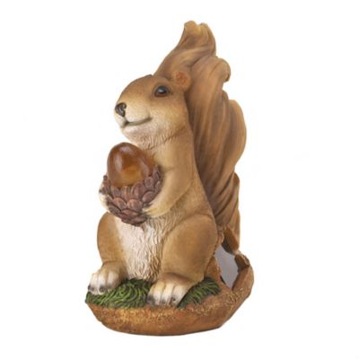 Zingz Home Squirrel Solar Statue, 3.75 in. x 4.5 in. x 7.25 in.