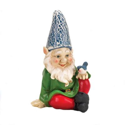 Design Imports Cheery Gnome Solar Statue