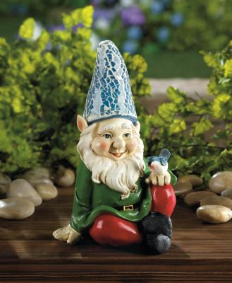 Image showing  Cheery Gnome Solar Statue, 4 in. x 4 in. x 7.25 in.