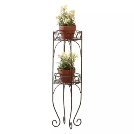 Design Imports Decorative 2-Tier Metal Plant Stand Plant Stands & Accessories