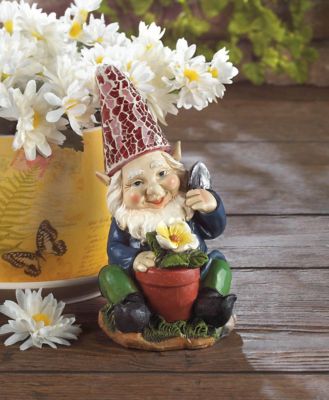 Image showing  Gardening Gnome Solar Statue