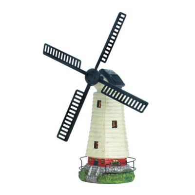 Design Imports Outdoor Windmill Lighthouse Solar Light Statue, 4505232V