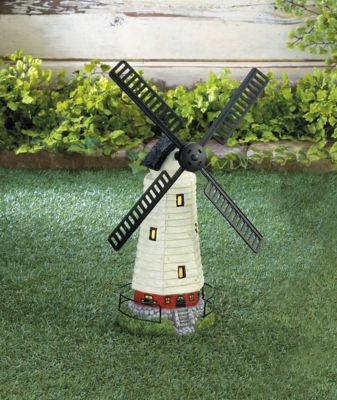 Image showing  Outdoor Windmill Lighthouse Solar Light Statue, 21.12 in.