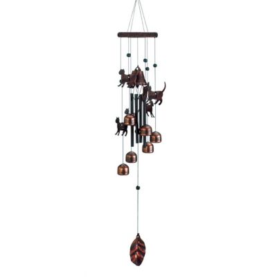 Design Imports 26 in. Bronze Cats Wind Chimes, Pinewood, Aluminum, Iron