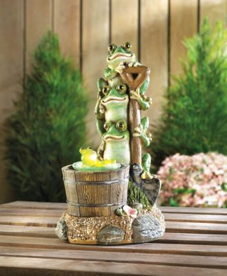 Green Metal Frog Wine Bottle Garden Kitchen Ornament Barbeque Area 