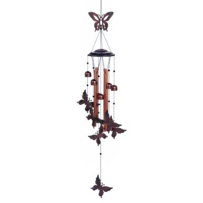 Zingz Home 36 in. Fluttering Butterflies Wind Chimes, Iron, Aluminum