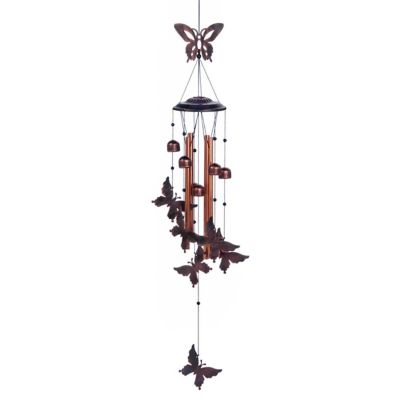 Design Imports Fluttering Butterflies Wind Chimes, Iron, Aluminum