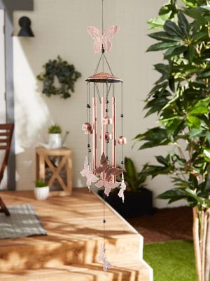 Image showing  36 in. Fluttering Butterflies Wind Chimes, Iron, Aluminum