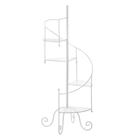 Design Imports Decorative White Spiral Plant Stand Plant Stands & Accessories