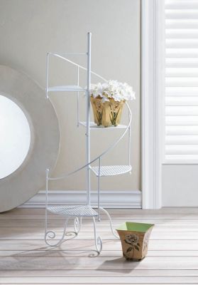 Image showing  White Spiral Showcase Decorative Plant Stand