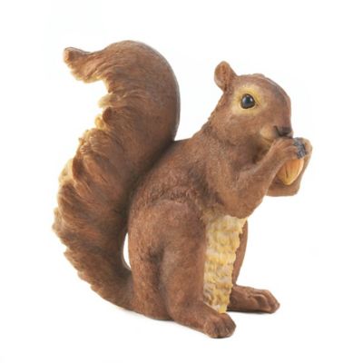 Life-like Resin Display Ornament Hedgehog Squirrel with FREE Autumn Leaves 