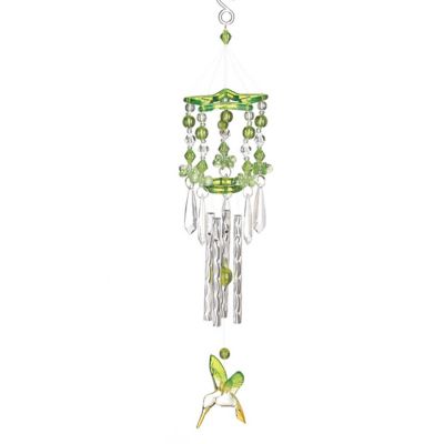 Design Imports Green Hummingbird Wind Chimes, Cast Iron