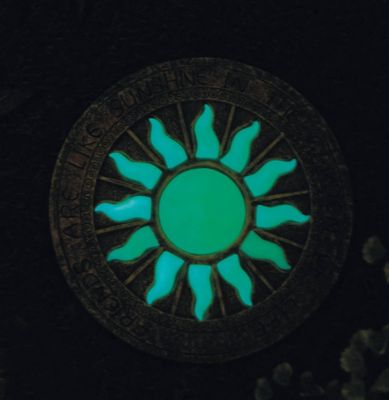 Image showing  Bursting Sun Glowing Solar Light Stepping Stone, 10.25 in.