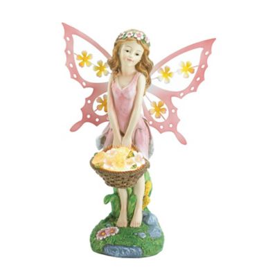 Image showing  Pink Fairy Solar Garden Statue, 7.75 in. x 4.37 in. x 10.75 in.