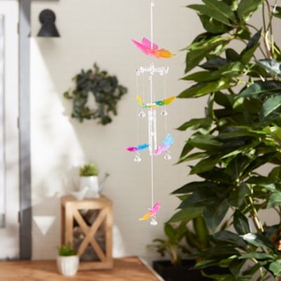 Image showing  Rainbow Butterfly Wind Chimes, Metal, Acrylic