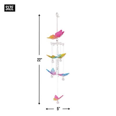 Image showing 7 th Zingz Home Rainbow Butterfly Wind Chimes, Metal, Acrylic