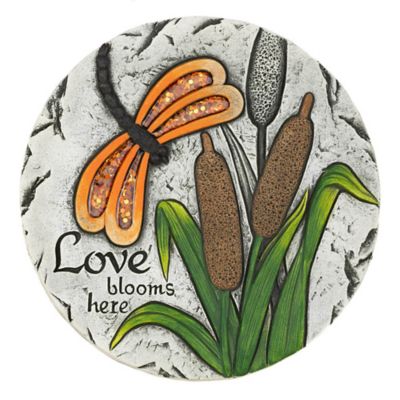Zingz Home Love Blooms Here Decorative Garden Stepping Stone, 10 in.