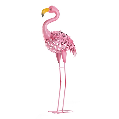 Design Imports Standing Tall Solar Flamingo Statue