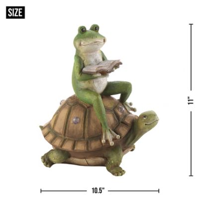 Image showing  Frog and Turtle Solar Statue, 10.5 in. x 7 in. x 11 in.