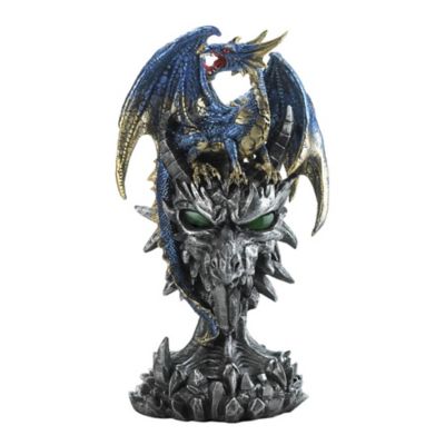 Zingz Home Blue Dragon Warrior Statue, 6 in. x 4 in. x 9.5 in.
