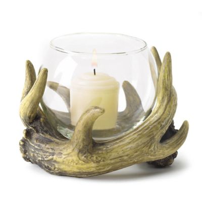 Zingz Home 4.87 in. Rustic Antler Candle Holder