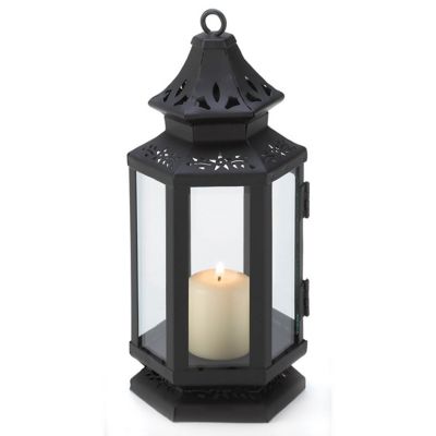 Zingz Home Black Stagecoach Lantern, 3.75 in. x 3.25 in. x 8 in.