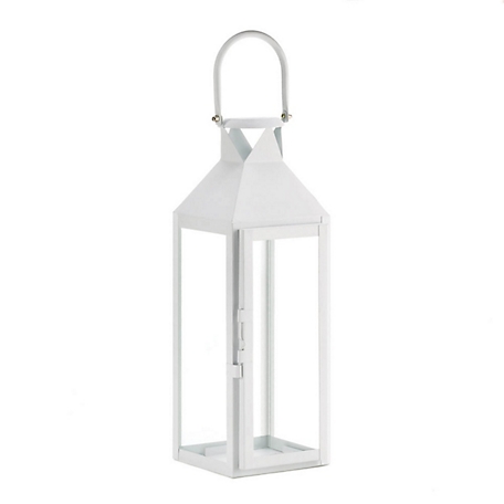 Design Imports White Manhattan Candle Lantern