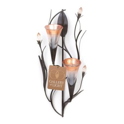 Image showing  15.75 in. Dawn Lilies Candle Wall Sconce