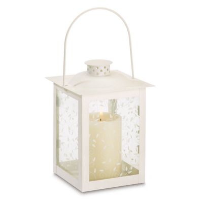 Design Imports Large White Lantern, 5.75 in. x 5.75 in. x 8 in.