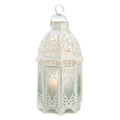 Design Imports White Lattice Lantern, 5 in. x 5 in. x 12 in.