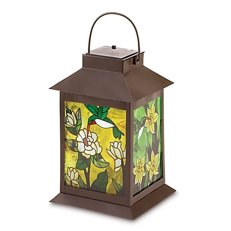 Design Imports Solar-Powered Floral Lantern
