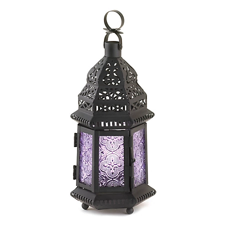Design Imports Purple Moroccan Lantern