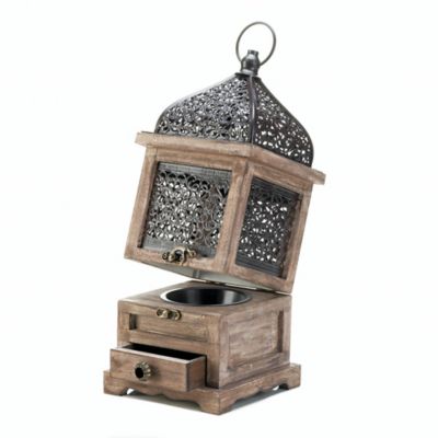 Zingz Home Large Flip-Top Wooden Lantern