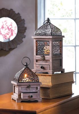Image showing  Large Flip-Top Wooden Lantern