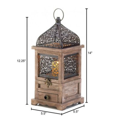 Image showing  Large Flip-Top Wooden Lantern