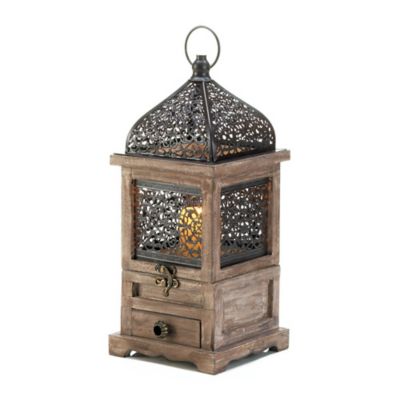 Image showing  Large Flip-Top Wooden Lantern