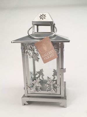 Image showing  Silver Scrollwork Candle Lantern, 7.25 in. x 7.25 in. x 13 in.