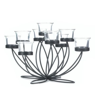 Zingz Home 10.5 in. Iron Bloom Candle Holder Centerpiece