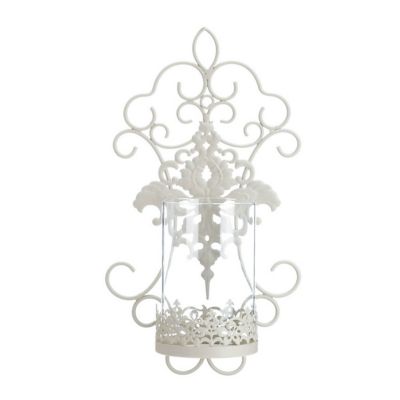Design Imports Romantic Lace Candle Wall Sconce, 8.5 in. x 4.75 in. x 14.75 in.