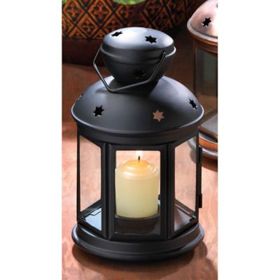 Image showing  9.5 in. Colonial Candle Lamp, Black
