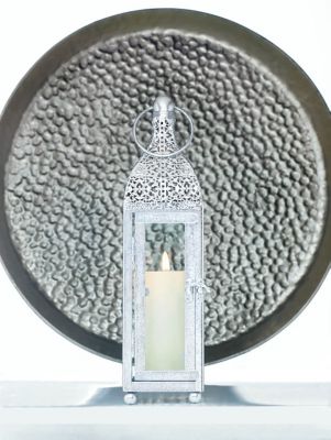 Image showing  Ornate Candle Lantern, 3 in. x 3 in. x 11.75 in.