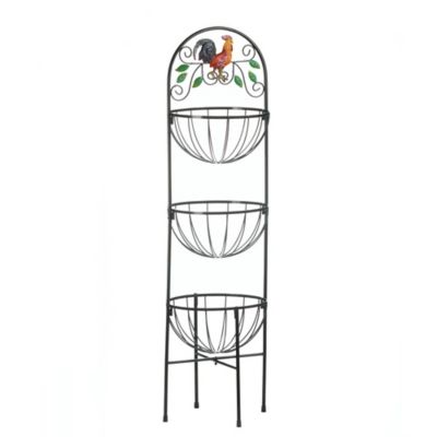 Zingz Home 3-Tier Rooster Kitchen Baskets, 12 in. x 12 in. x 43.5 in., 3 pc.
