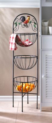 Image showing  3-Tier Rooster Kitchen Baskets, 12 in. x 12 in. x 43.5 in., 3 pc.