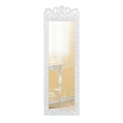 Design Imports Elegant White Wall Mirror, 9.87 in. x 0.5 in. x 30.5 in.