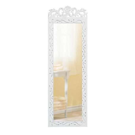Design Imports Elegant White Wall Mirror, 9.87 in. x 0.5 in. x 30.5 in.