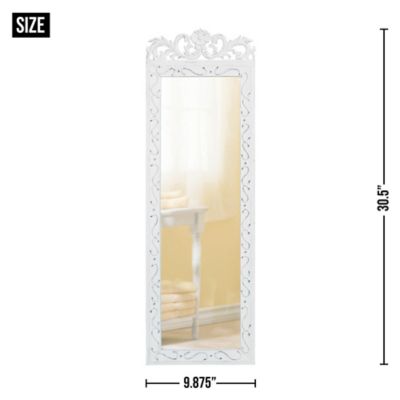 Image showing  Elegant White Wall Mirror, 9.87 in. x 0.5 in. x 30.5 in.