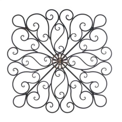 Design Imports Iron Scrollwork Wall Decor, 36.37 in. x 1.5 in. x 36.37 in.