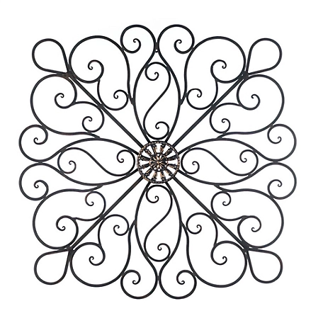 Design Imports Iron Scrollwork Wall Decor, 36.37 in. x 1.5 in. x 36.37 in.