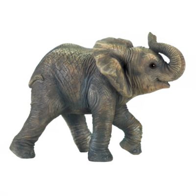 Zingz Home Large Golden Elephant Figure, 5.5 in. x 10 in. x 7.5 in.