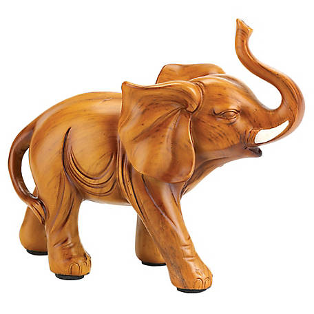 Table & Home Decorations BB Hand Carved Wooden Lucky Elephant Figure Statue 